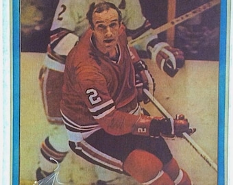 Original Vintage 70s Chicago Black Hawks NHL Hockey Bill White Iron On Transfer