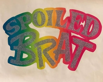 Original Vintage 1970s Spoiled Brat Glitter Iron On Transfer