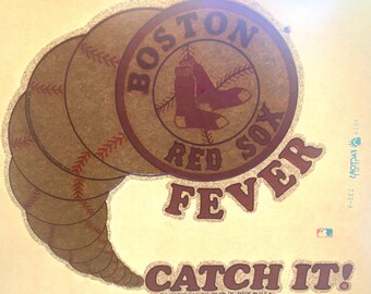 Transferencia termoadhesiva original vintage de los Boston Red Sox de 1981, ¡Atrápalo!, béisbol de la MLB con purpurina