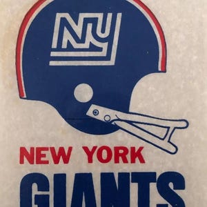 Original Vintage 1970s New York Giants NFL Football Helmet Iron On Transfer
