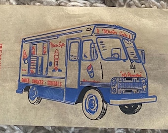 Original Vintage 1960s Mister Softee Ice Cream Truck Iron on