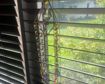 Rainbow suncatcher boho hippie gems