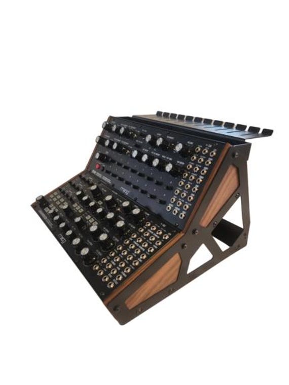 Moog セミモジュラーシンセ用純正ラック Moogシンセサイザー用パッチケーブルホルダー付き2段メタルラック