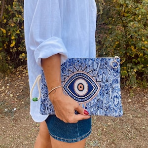 Evil Eye Clutch, Auge Armband, Evil Eye Schlüsselanhänger, Evil Eye Handtasche, Evil Eye Geschenkbox, Muttertagsgeschenk, Geschenk für Mama, griechisches Auge Clutch