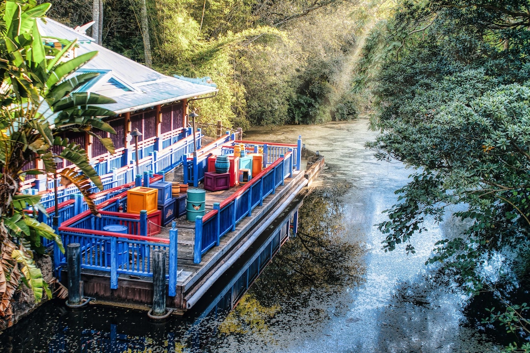 Colorful Riverside Dock Photograph: Tropical Waterfront Scene - Etsy