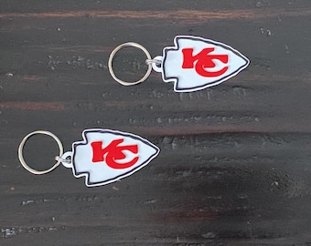 Chiefs Keychain with Key Ring, Several Sizes, Request a Custom Size,