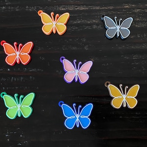 Butterfly Keychain with Keyring, Multiple Colors,