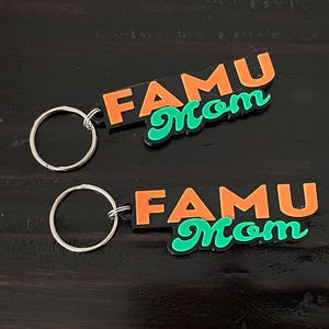 Florida A&M Mom Keychain - FAMU HBCU Key Chain with Keyring – College Pride Accessory  – Rattlers - Gift for Students and Alumni