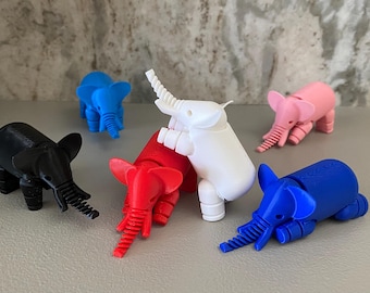 Articulated Flexi Elephant, 3D Printed