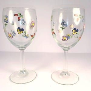 Vintage Villeroy & Bock Petite Fleur Wine Glasses Set of 2