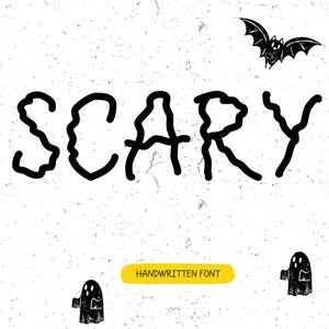 Scary font - Halloween font, Handwritten font, Cricut font, Branding font, Font for product, Cute font, Procreate font, Ghost Font