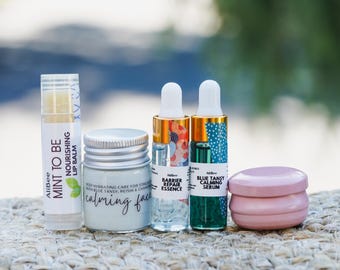 Sensitive Skin Care Kit | Barrier Repair Set with Copper Peptide + Blue Tansy | Calming Skincare for Reactive Skin | Travel Trial Size