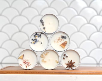 Hand Poured Botanical Spice Candle | Small Batch Coconut Soy Beeswax Travel Tin