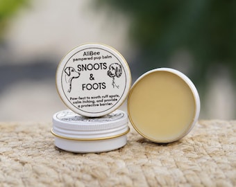 Dog Paw Balm and Nose Butter, Soothing Beeswax Paw Wax for Dry Cracked Paws, Small Batch Natural Dog Balm, Safe to Lick, 1 oz Tin
