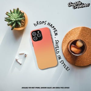 Orange Peach Ombre Phone Case For iPhone 16/15/14/13, Pro/Pro Max/Plus, Samsung Galaxy S25/S24/S23/S22 Ultra/Plus, Pixel 9/9 Pro/9 Pro XL