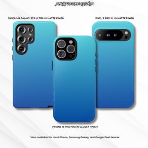 Blauw verloop telefoonhoesje voor iPhone 16 15 14 13, Samsung Galaxy, Google Pixel - verloop telefoonhoesje blauwe telefoonhoes ombre stoer telefoonhoesje
