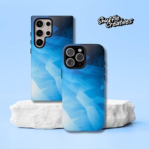 Brush Strokes Blue Phone Case - Premium Tough Case For iPhone 16/15/14/13, iPhone Pro/Pro Max | Samsung Galaxy S25/S24/S23, Ultra/S25+