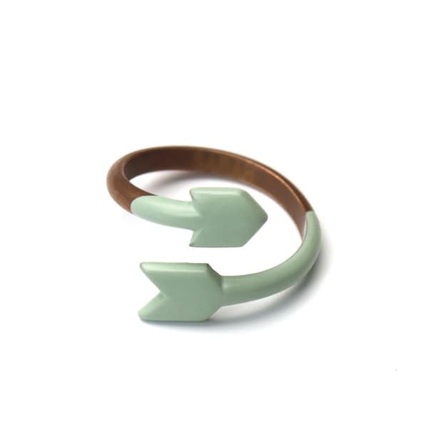 ARROW RING - Copper and dipped rubber - SEAFOAM