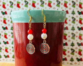 Christmas candy earrings. All Hypoallergenic