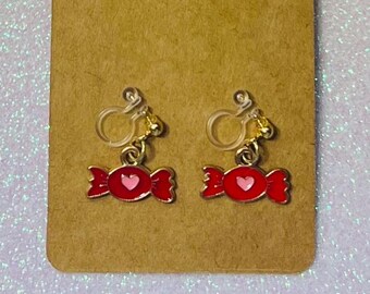 Love Clip-on Earrings. Plastic material for comfort.