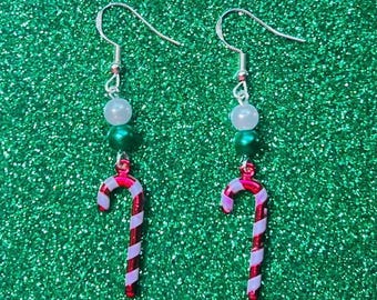 Christmas candy cane earrings. All Hypoallergenic