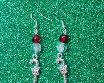 Christmas Candy cane earrings. All Hypoallergenic