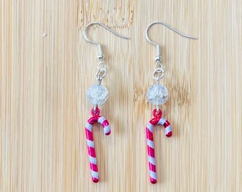 Christmas candy cane earrings. All Hypoallergenic