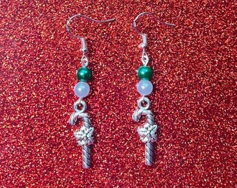 Christmas Candy cane earrings. All Hypoallergenic