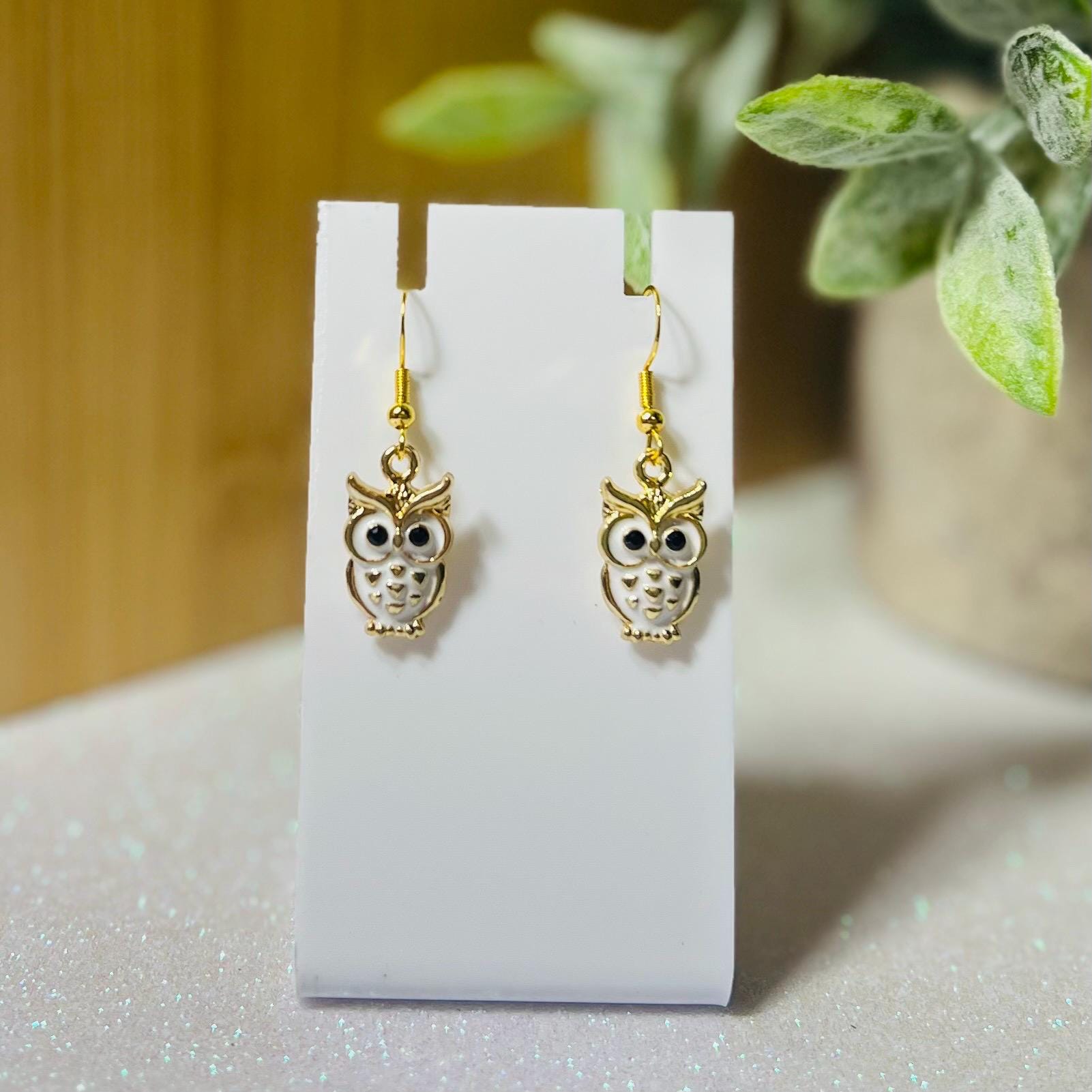 Owl charm earrings | Hypoallergenic