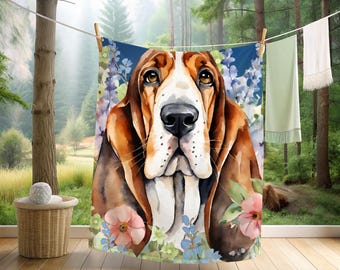 Basset Hound Velveteen Microfiber Blanket