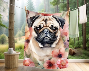 Pug Velveteen Microfiber Blanket