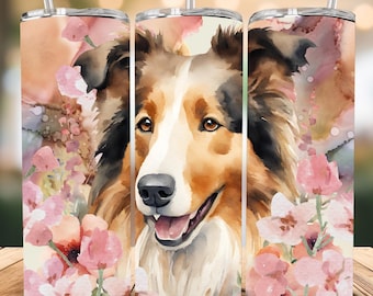 Collie Skinny Tumbler with Straw, 20oz