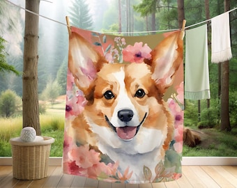 Corgi Velveteen Microfiber Blanket