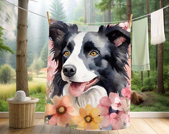 Border Collie Velveteen Microfiber Blanket