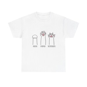 Rock Paper Scissors Cat Paw Unisex Heavy Cotton Tee