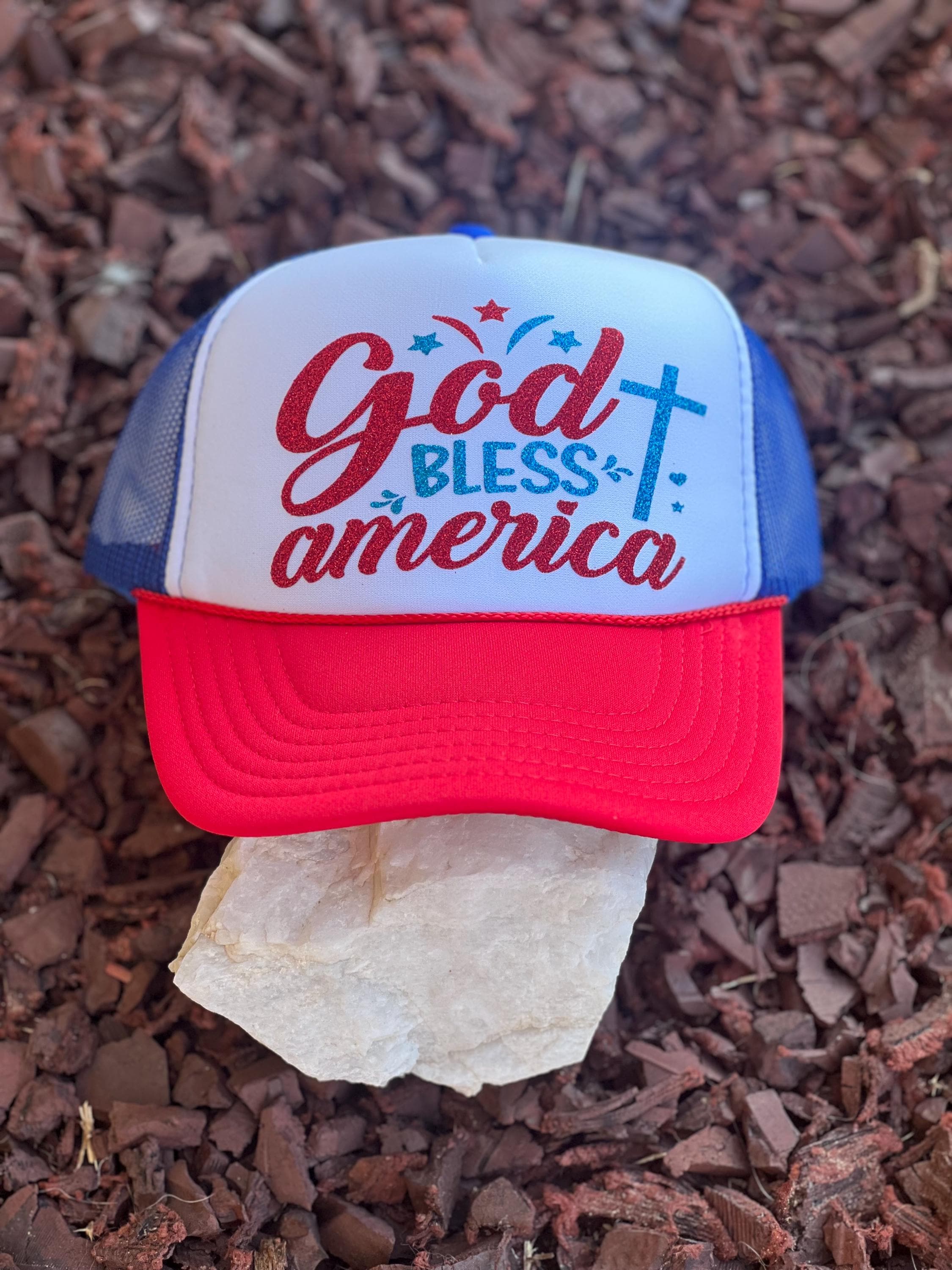 GOD BLESS AMERICA TRUCKER HAT main image 0