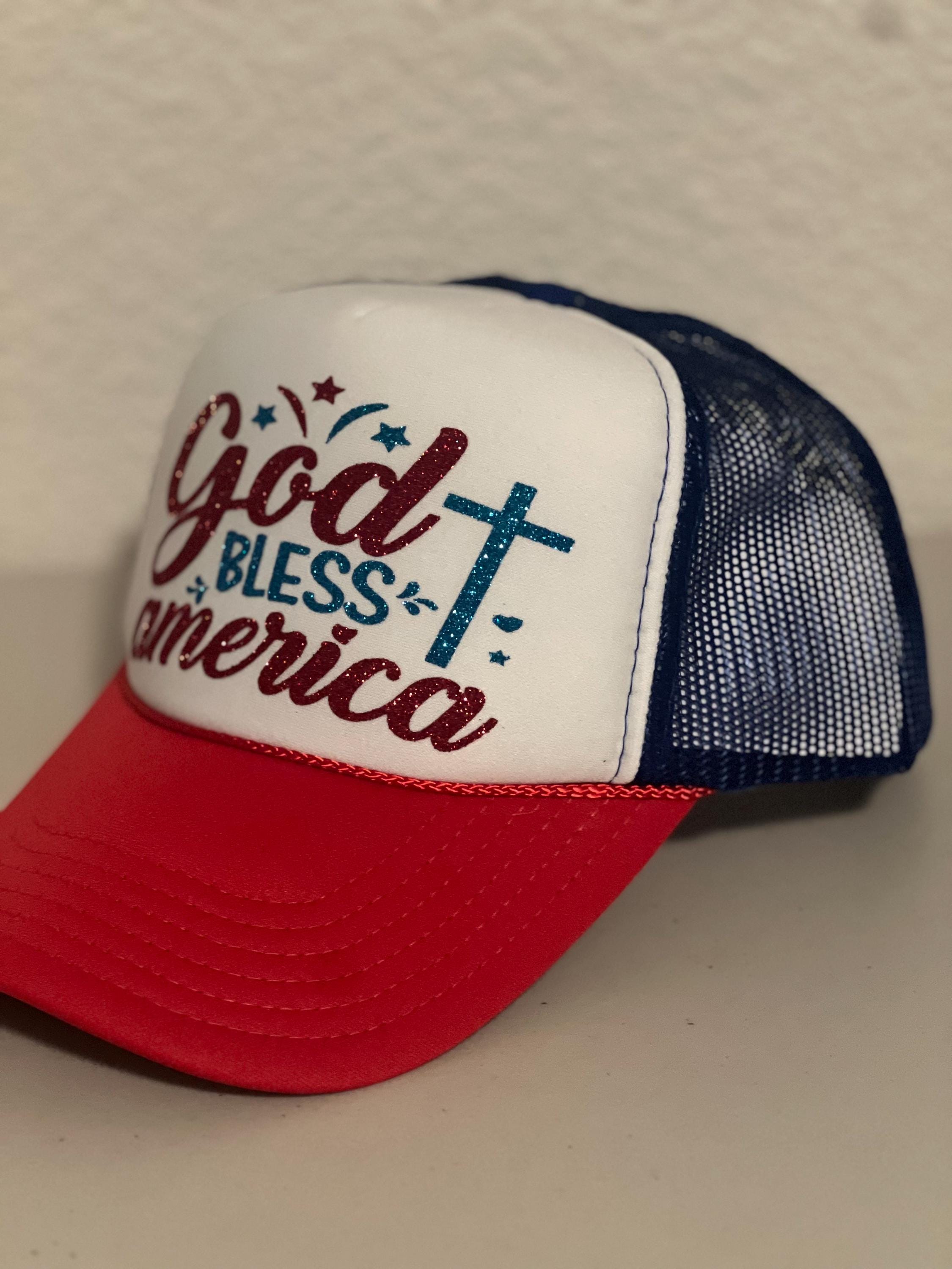 GOD BLESS AMERICA TRUCKER HAT