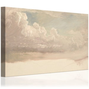 Cloud Study by Frederic Edwin Church - Large American Landscape Painting Stretched Canvas Art Print - Brown, Beige, White, and Some Blues