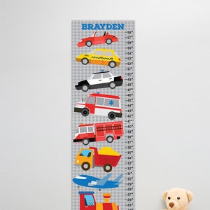 Working Wheels Personalized Growth Chart Repositionable - Etsy