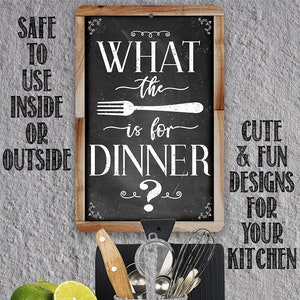 Tin - Metal Sign - What The Fork - 8"x12" or 12"x18"  Use Indoor/Outdoor - Dining and Kitchen Decor