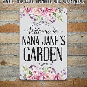 Tin - Welcome To Our Garden Personalized - Metal Sign - 8"x12" or 12"x18" Use Indoor/Outdoor-Garden Decor