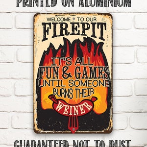 Tin Metal Sign-It's All Fun and Games - Durable Sign - 8"x12" or 12"x18" Use Indoor/Outdoor-For Patio, Barbeque Restaurant and Grill