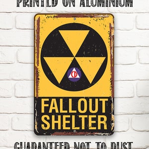 Tin - Metal Sign - Fallout Shelter - 8" x 12" or 12" x 18" Use Indoor/Outdoor - Great Man Cave Decor