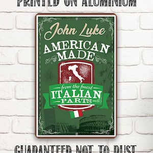 American Made Italian Parts - 8" x 12" or 12" x 18" Aluminum Tin Awesome Metal Poster