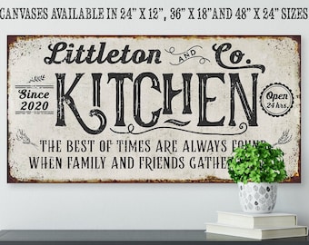 Personalized - Kitchen Best of Times - Large Farmhouse Canvas (Not Printed on Metal) - Stretched on a Wood - Great Dining Room Kitchen Decor