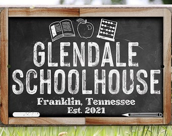 schoolhouse desks Personalized Schoolhouse 8" x 12" or 12" x 18" Aluminum Tin Awesome Metal Poster