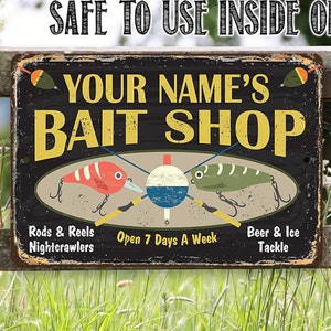 Tin Personalized Bait Shop Metal Sign-8x12/12x18 Indoor/outdoor-decor for  Lake House,garage/man Cave -  Canada