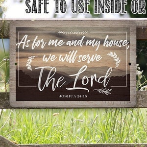 Tin - As For Me And My House-Durable Metal Sign-8"x12" Use IndoorOutdoor-Great Religious Housewarming Gift