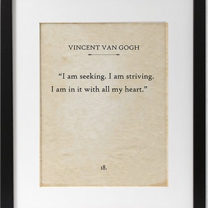 Vincent Van Gogh - I Am Seeking - 11x14 Unframed Book Page Print - Great Decor and Gift