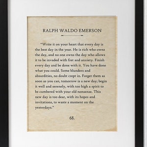 Ralph Waldo Emerson - Write It On Your Heart - 11x14 Unframed Book Page Print - Great Gift and Decor